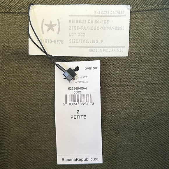 Banana Republic Heritage Paperbag Utility Skirt Mini Olive Green 2 Petite NEW - Picture 7 of 11